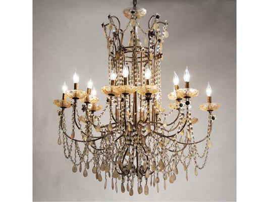 Zentique 16-Light Lazzaro Chandelier Gold Crystal Candelabra