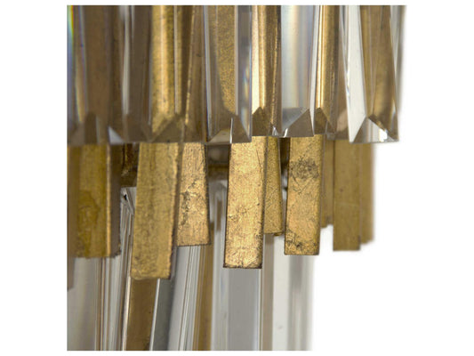 Zentique 4-Light Gold Leaf Crystal Candelabra Chandelier