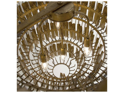 Zentique 4-Light Gold Leaf Crystal Candelabra Chandelier