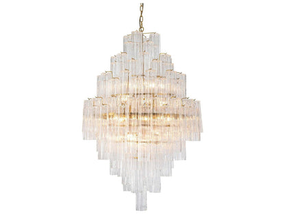Zentique Glacier Drop 20-Light Grey Brass Chandelier