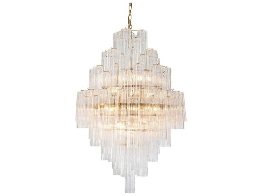 Zentique Glacier Drop 20-Light Grey Brass Chandelier
