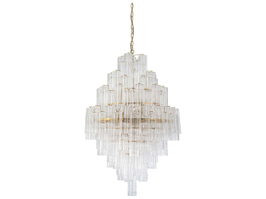 Zentique Glacier Drop 20-Light Grey Brass Chandelier
