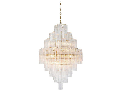 Zentique Glacier Drop 20-Light Grey Brass Chandelier
