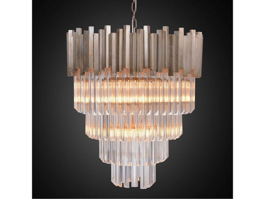 Zentique 6-Light 5-Tier Crystal Chandelier in Distressed Gold