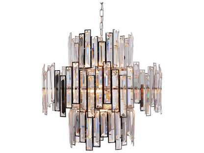 Zentique Abstract Crystal 14-Light Chandelier in Chrome Stainless Steel