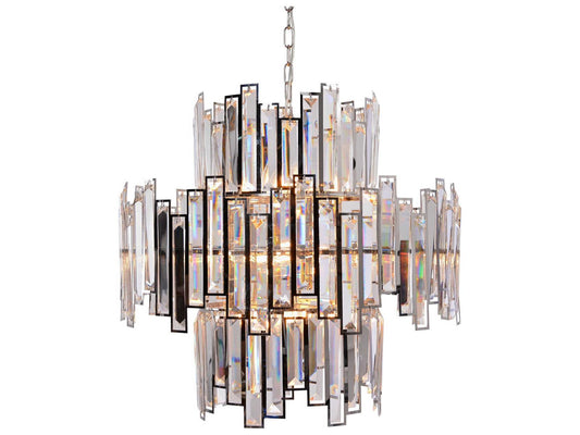 Zentique Abstract Crystal 14-Light Chandelier in Chrome Stainless Steel