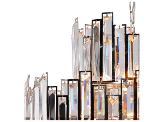 Zentique Abstract Crystal 14-Light Chandelier in Chrome Stainless Steel