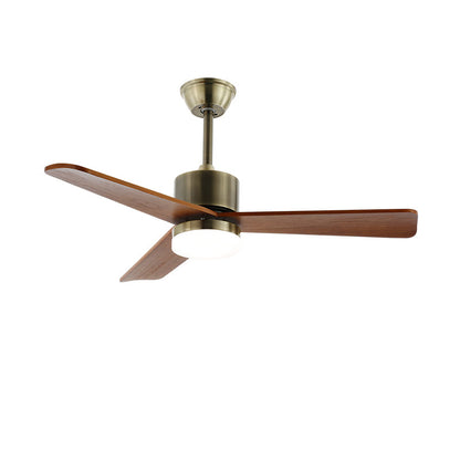 Zephyr Wooden 42’’/52’’ Ceiling Fan Light ∅ 52″ x H 11.8″ / Model C Antique bronze & Walnut / Three-Color Changing