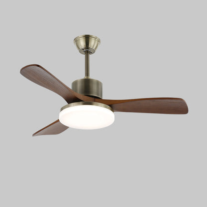 Zephyr Wooden 42’’/52’’ Ceiling Fan Light ∅ 42″ x H 11.8″ / Model A Antique bronze & Walnut / Three-Color Changing
