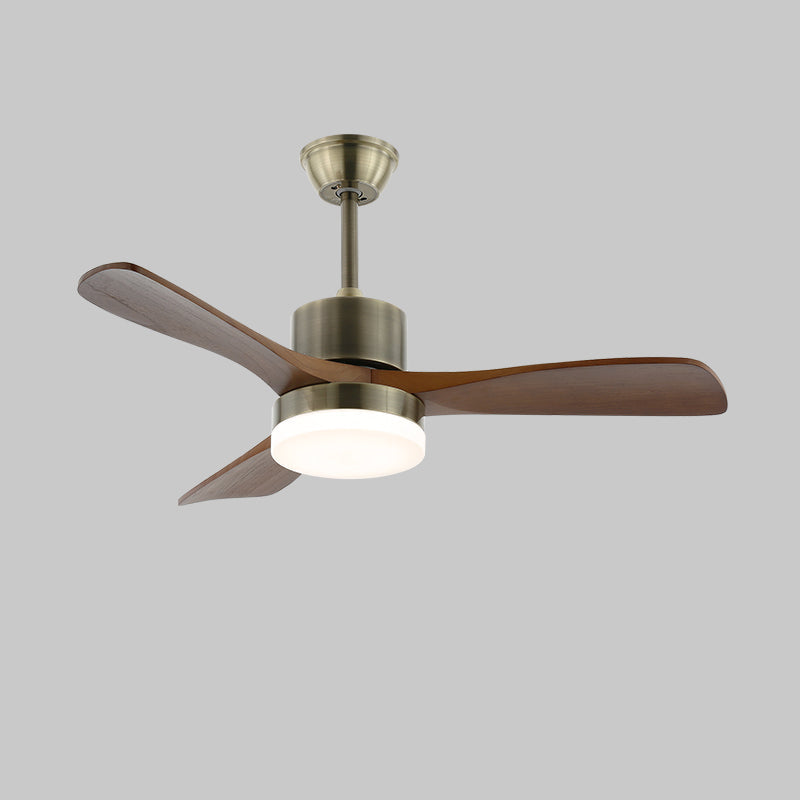 Zephyr Wooden 42’’/52’’ Ceiling Fan Light ∅ 42″ x H 11.8″ / Model B Antique bronze & Walnut / Three-Color Changing