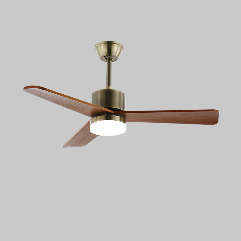 Zephyr Wooden 42’’/52’’ Ceiling Fan Light ∅ 42″ x H 11.8″ / Model C Antique bronze & Walnut / Three-Color Changing