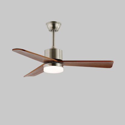 Zephyr Wooden 42’’/52’’ Ceiling Fan Light ∅ 42″ x H 11.8″ / Model D Brushed nickel & Walnut / Three-Color Changing