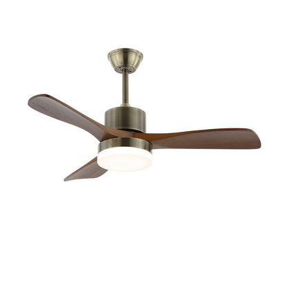 Zephyr Wooden 42’’/52’’ Ceiling Fan Light ∅ 52″ x H 11.8″ / Model B Antique bronze & Walnut / Three-Color Changing