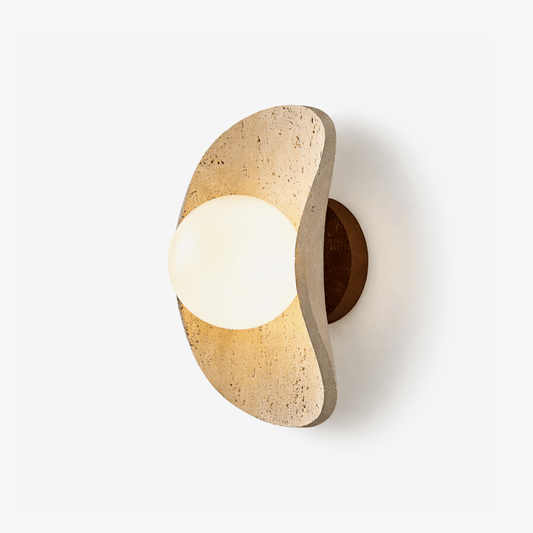 Tavian Halo Travertine Wall Lamp