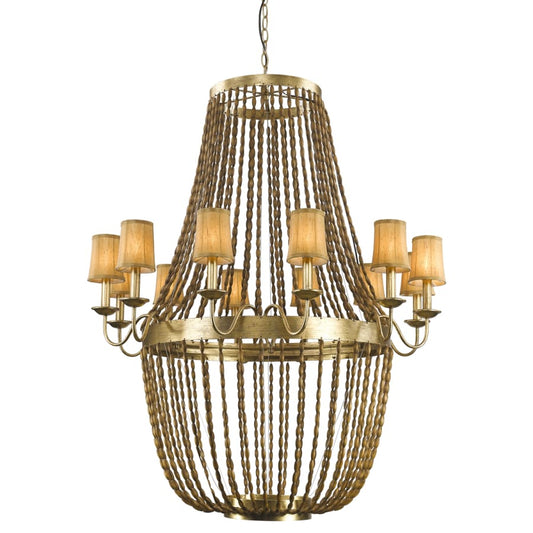 Acclaim Lighting Anastasia 12 Light 49-1/4" Wide Beaded Empire Chandelier with Fabric Shades and Beaded Chains
