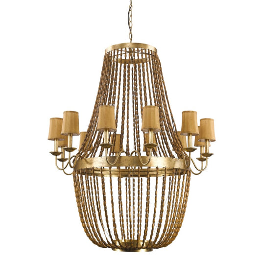 Acclaim Lighting Anastasia 12 Light 49-1/4" Wide Beaded Empire Chandelier with Fabric Shades and Beaded Chains