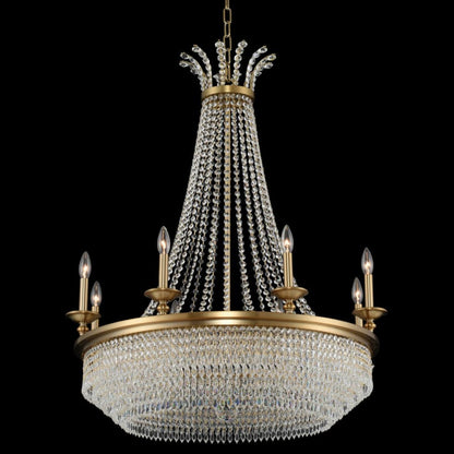 Allegri Tavo 12 Light 34" Wide Taper Candle Style Empire Chandelier with Firenze Crystal