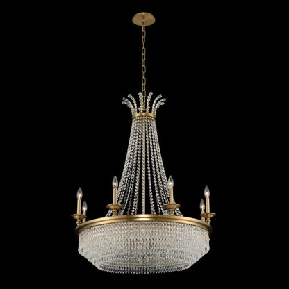 Allegri Tavo 12 Light 34" Wide Taper Candle Style Empire Chandelier with Firenze Crystal