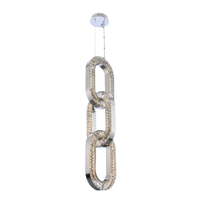Allegri Catena 3 Light 12" Wide LED Pendant with Firenze Crystal