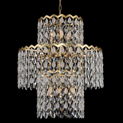 Allegri Caretta 27" Wide Drum Chandelier with Firenze Crystal