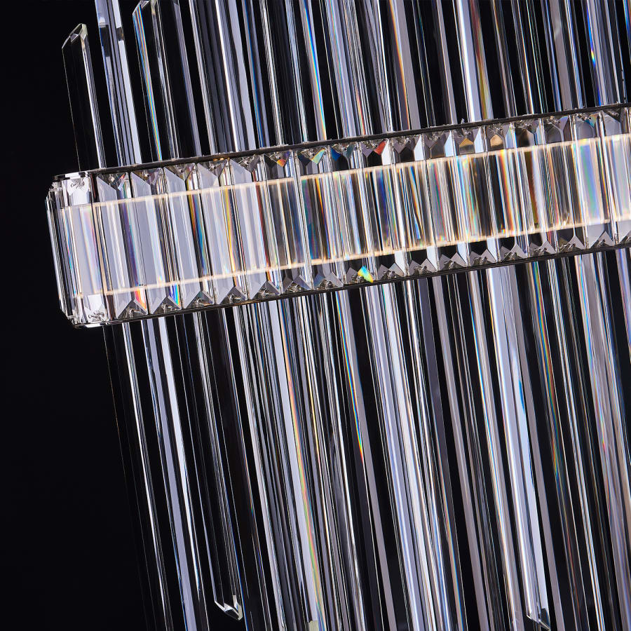 Allegri Piovere 60" Wide Crystal Linear Pendant
