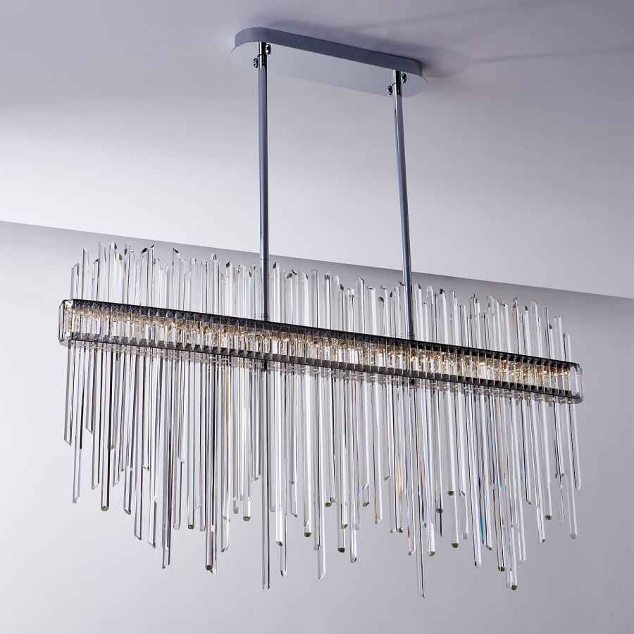 Allegri Piovere 60" Wide Crystal Linear Pendant