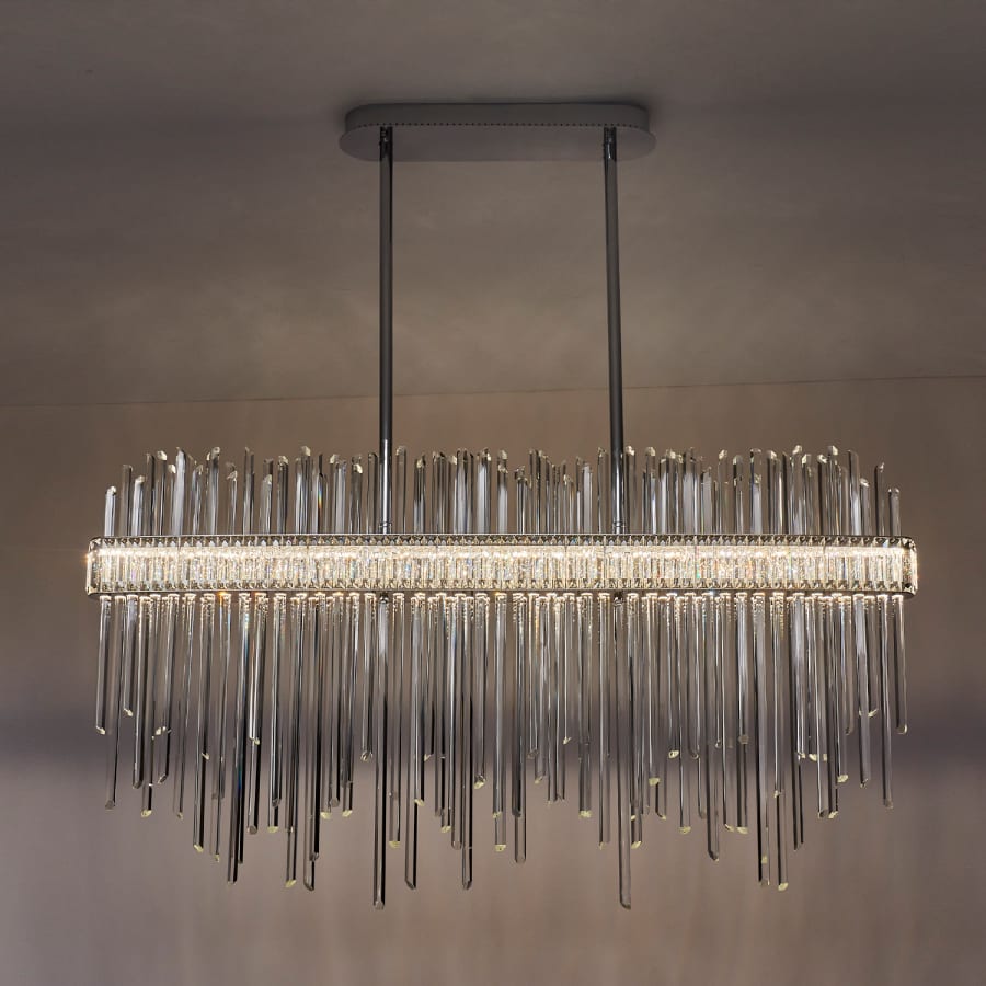 Allegri Piovere 60" Wide Crystal Linear Pendant