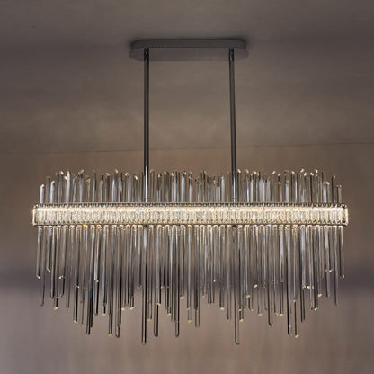 Allegri Piovere 60" Wide Crystal Linear Pendant