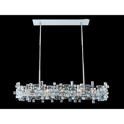 Allegri Vermeer 8 Light 44" Wide Crystal Linear Chandelier
