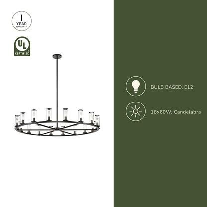 Alora Lighting Revolve 18 Light 47" Wide Taper Candle Chandelier
