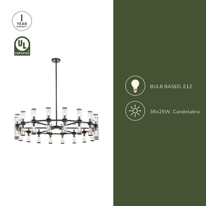 Alora Lighting Revolve 36 Light 47" Wide Taper Candle Chandelier