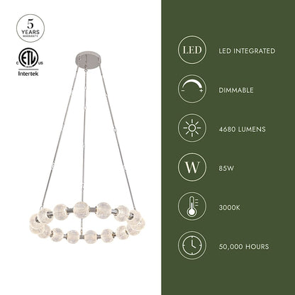 Alora Lighting Marni 33" Wide LED Ring Chandelier