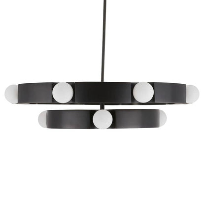 Arteriors Hans 44" Wide LED Ring Chandelier with Frosted Glass Shades