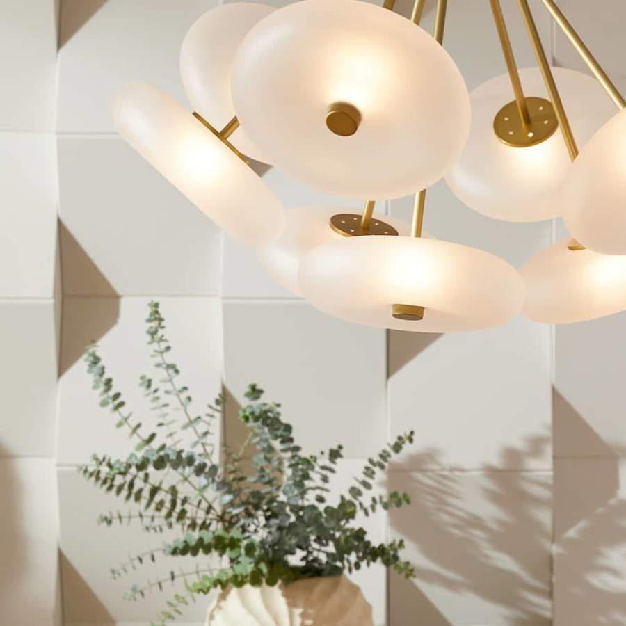 Arteriors Helios 41" Wide LED Chandelier with Frosted Glass Shades