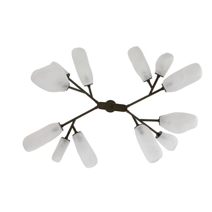 Arteriors Grozny 12 Light 44" Wide Linear Chandelier with Frosted Glass Shades