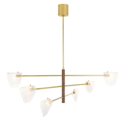 Arteriors Hockless 6 Light 52" Wide Chandelier with Seedy Glass Shades