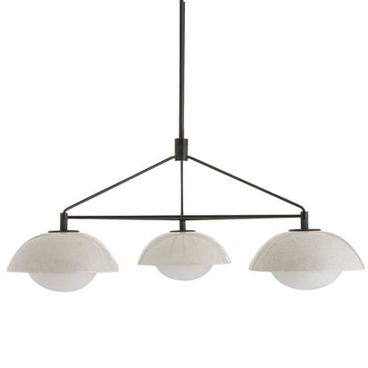 Arteriors Glaze 3 Light 38" Wide Chandelier with Ceramic and Opal Glass Shades