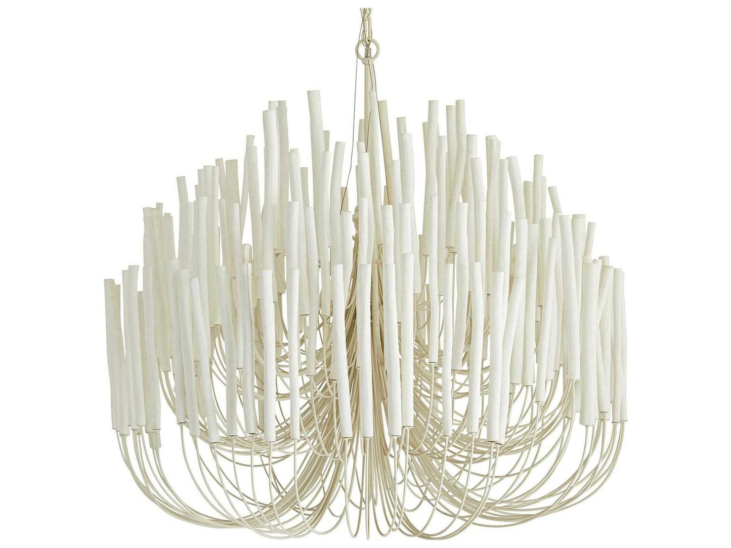 Arteriors Home Tilda 6-Light Large Chandelier in Whitewash Wood and Iron