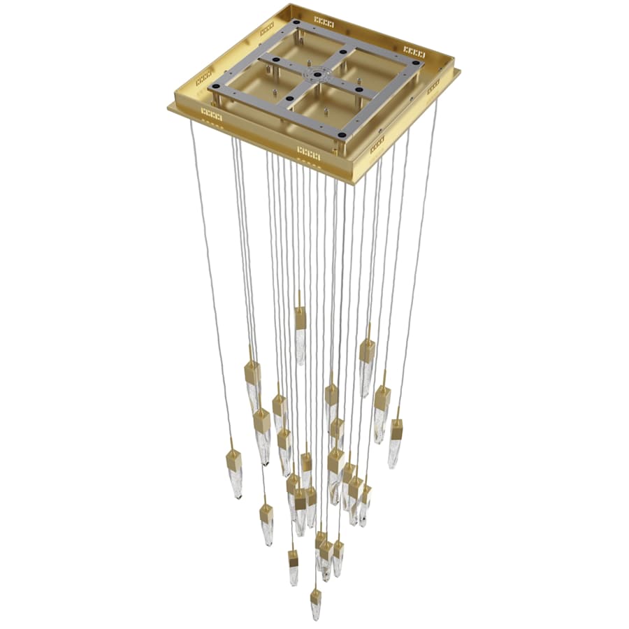 Avenue Lighting Aspen 25 Light 28" Wide LED Crystal Multi Light Pendant with Bubbled Crystal Shades