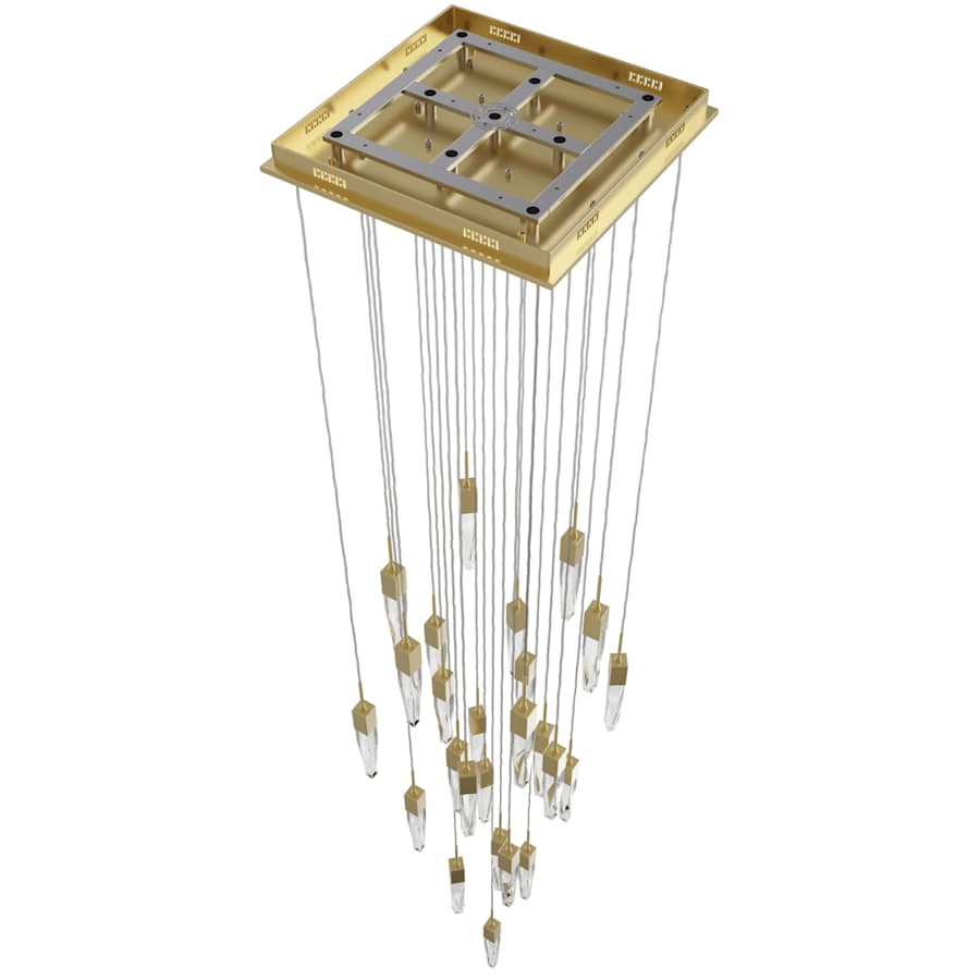 Avenue Lighting Aspen 25 Light 28" Wide LED Crystal Multi Light Pendant with Clear Crystal Shades