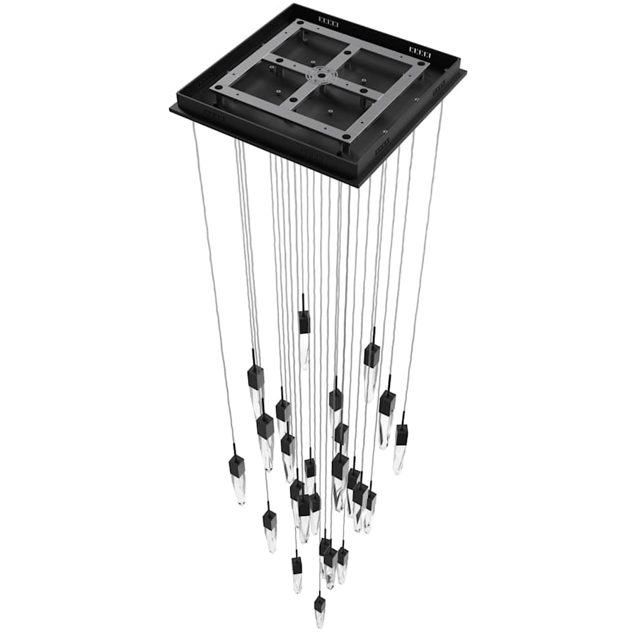 Avenue Lighting Aspen 25 Light 28" Wide LED Crystal Multi Light Pendant with Clear Crystal Shades