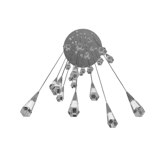 Avenue Lighting Avalon 25 Light 30" Wide LED Crystal Multi Light Pendant with Faceted Crystal Shades