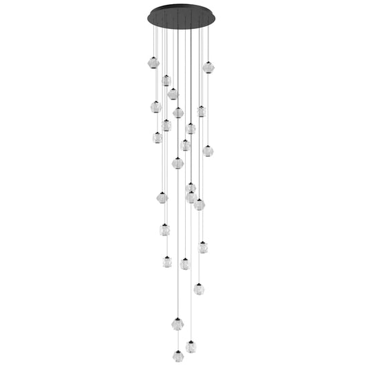Avenue Lighting Beluga 30" Wide LED Multi Light Pendant with Faceted Acrylic Shades