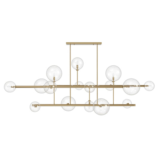 Avenue Lighting Delilah 16 Light 84" Wide Abstract Chandelier with Clear Glass Shades