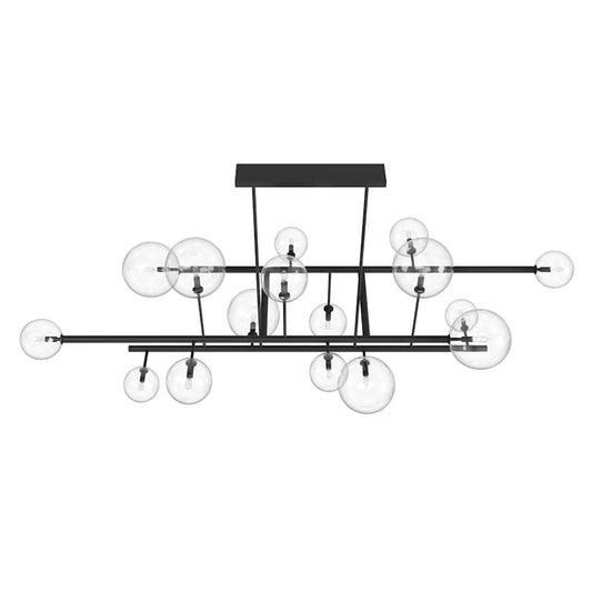 Avenue Lighting Delilah 16 Light 84" Wide Abstract Chandelier with Clear Glass Shades