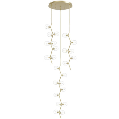 Avenue Lighting Hampton 24 Light 26" Wide Abstract Multi Light Pendant with Hand-Blown Glass Shades