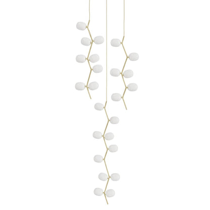 Avenue Lighting Hampton 24 Light 26" Wide Abstract Multi Light Pendant with Hand-Blown Glass Shades