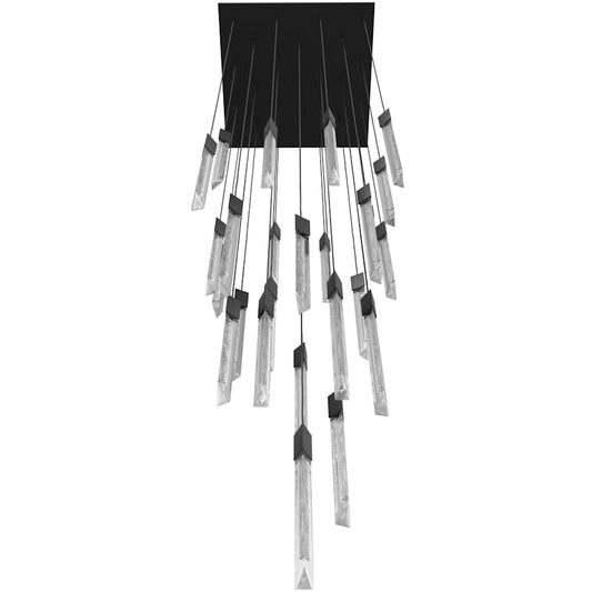 Avenue Lighting Alpine 31 Light 36" Wide LED Multi Light Pendant with Marbleized Crystal Shades