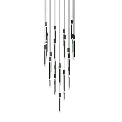 Avenue Lighting Alpine 31 Light 36" Wide LED Multi Light Pendant with Marbleized Crystal Shades
