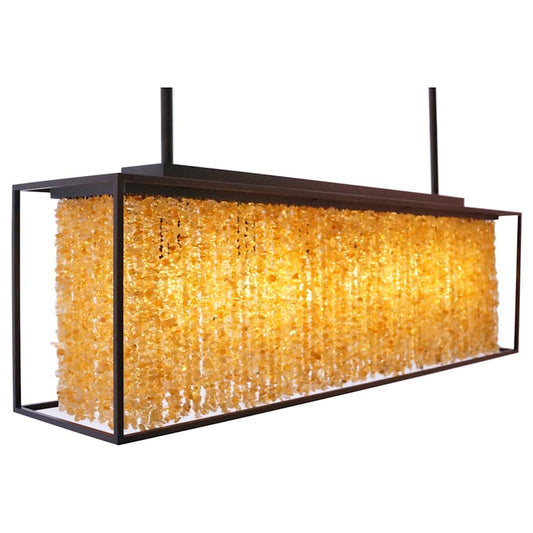 Avenue Lighting Soho 6 Light 48" Wide Linear Chandelier with Draped Moonstone Shade